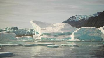 snow-capped mountains against the blue ocean in Antarctica video