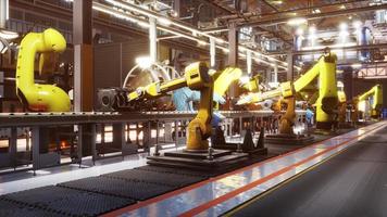 Automobile assembly line production in car factory photo