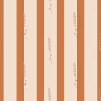 Minimalistic style seamless pattern with simple lavender vintage silhouettes. Orange and grey striped background. vector