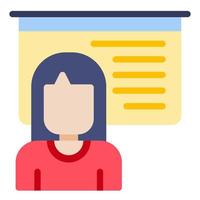 female teacher with presentation icon vector