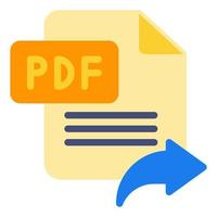 document send, share portable document file icon vector stock