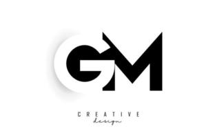 GM letters Logo with negative space design. Letter with geometric typography. vector