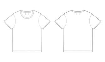 T-shirt design template. Front and back vector. vector