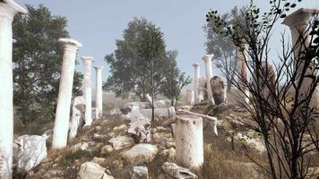 antike römische ruinen mit zerbrochenen statuen video