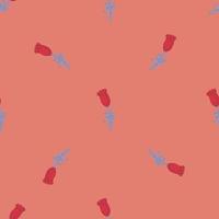 Tulips seamless pattern. Cute hand drawn flowers background. vector