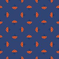 Clouds with lightning of seamless pattern. Cute hand drawn background. vector