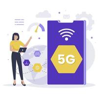 concepto de diseño de ilustración de red 5g vector