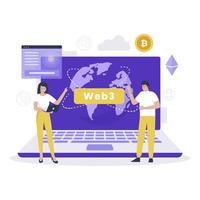 Web 3.0 illustration design concept vector