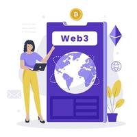 Web 3.0 illustration design concept vector