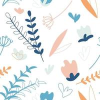 patrones sin fisuras florales. fondo botánico repetido con formas abstractas y flores. diseño para imprimir. ilustración vectorial dibujada a mano vector