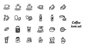 Love and coffee icon set bundles vector