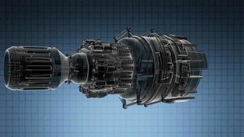 Loop Rotate Jet Engine Turbine video