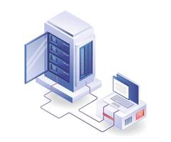 Programación del sistema informático del servidor. vector