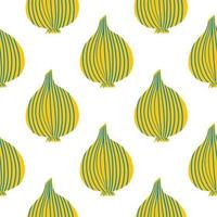 Geometric onion bulb seamless pattern on white background. vector