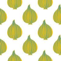 Geometric onion bulb seamless pattern on white background. vector