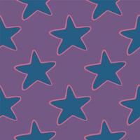 Geometric star shapes seamless pattern in doodle style. vector