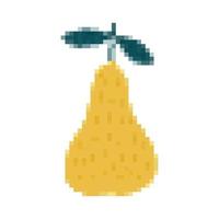 Pear icon in pixel art style. vector