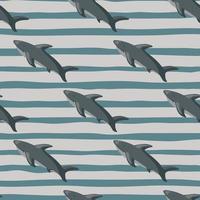 Grey diagonal shark ornament seamless pattern. Striped background. Scrapbook nature simple artwork. vector