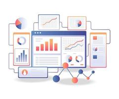 Optimization seo analyst data screen vector