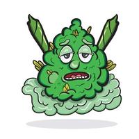 Marijuana Bud Character For Mascot. Vector Clip Art.