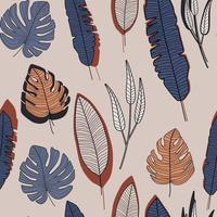 Branch and leaves wallpaper. Abstract forest leaf seamless pattern. vector