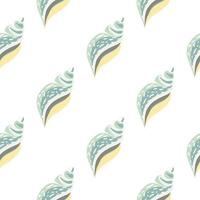 Geometric sea shell vector illustration. Doodle seashells seamless pattern on white background.