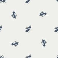 Amour romantic seamless pattern with minimalistic blue love hearts print. Pastel grey background. vector