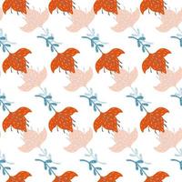 Lily abstract seamless pattern. Hand drawn flower background. vector