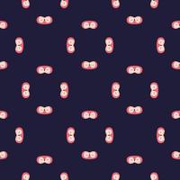 Penguin pink color geometric seamless pattern on dark blue background. Children graphic design element for different purposes. vector