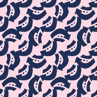 Diagonal seamless pattern with dark blue arrows. Bright pink background. vector