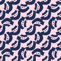 Diagonal seamless pattern with dark blue arrows. Bright pink background. vector