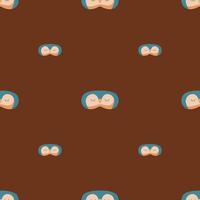 Penguin blue color geometric seamless pattern on brown background. Children graphic design element for different purposes. vector