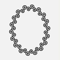 Black spiral oval frame vector design template