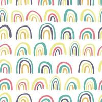Rainbows lines seamless pattern. Hand drawn vector background.