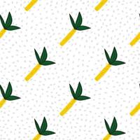 Hand drawn tropical palm tree seamless pattern on dots background. Coconut palm tree backdrop vector