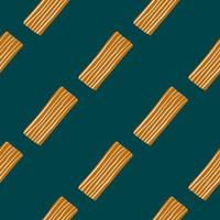 Childish seamless pattern with orange-lined rectangles. Dark green background. vector