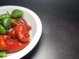 red chili and green chili photo