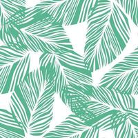 Abstract exotic plant seamless pattern on white background. Tropical pattern vector