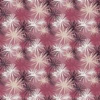 Sea urchin seamless doodle hand drawn pattern. Surface theme backdrop with white pompons on dark lilac background. vector