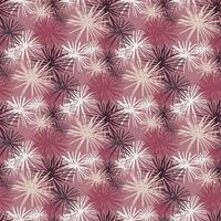 Sea urchin seamless doodle hand drawn pattern. Surface theme backdrop with white pompons on dark lilac background. vector