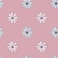 Doodle ditsy seamless pattern. Hand drawn chamomile print. Abstract floral ornament vector