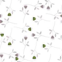 Simple wildflower seamless pattern isolated on white background. vector