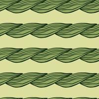 Organic line green leaves pattern. vector