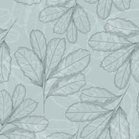 Vintage leaf seamless pattern. Hand drawn leaves wallpaper. vector