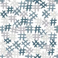 Hand drawn Hashtag icon seamless pattern. Simple style vector