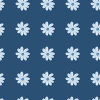 Doodle ditsy seamless pattern. Hand drawn chamomile print. Abstract floral ornament vector