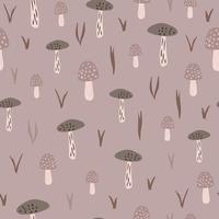 Cute mushrooms seamless pattern. vector