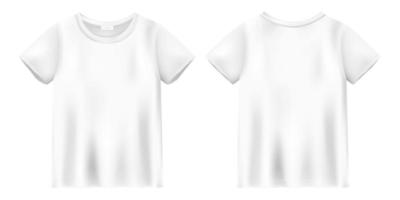 Unisex white t shirt mock up. T-shirt design template. Short sleeve tee. vector