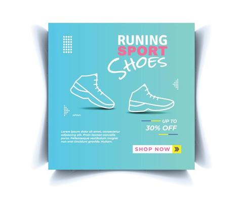 Shoes Sale Post Web Banner Template Design. Offer Post Social Media Banner.