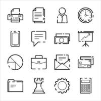 Business icons and equipment work in line style vector